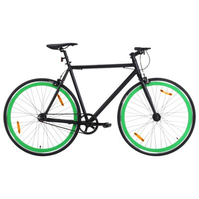 vidaXL fekete és zöld örökhajtós kerékpár 700c 55 cm