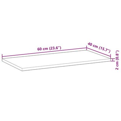 vidaXL tömör akácfa téglalap alakú asztallap 60 x 40 x 2 cm