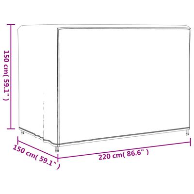 vidaXL fekete 420D oxford kerti hintahuzat 220x150x150 cm