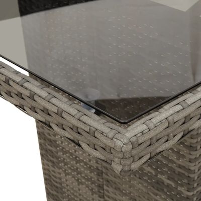 vidaXL szürke polyrattan üveglapos kerti asztal 190x80x74 cm