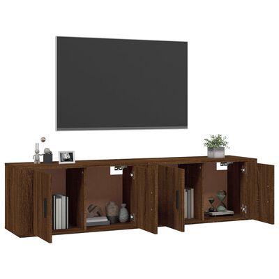 vidaXL 2 db barna tölgy színű fali TV-szekrény 80 x 34,5 x 40cm