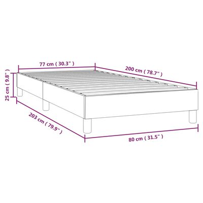 vidaXL sötétszürke bársony ágykeret 80 x 200 cm