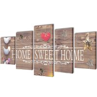 Nyomtatott vászon falikép szett "Home Sweet Home" dizájn 100 x 50 cm