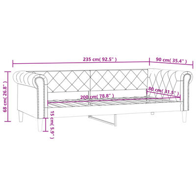 vidaXL krémszínű műbőr kanapéágy 80 x 200 cm