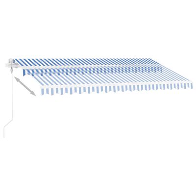 vidaXL kék/fehér automata szélérzékelős és LED-es napellenző 450x300cm