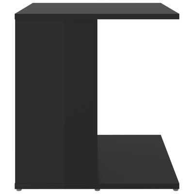 vidaXL magasfényű fekete szerelt fa kisasztal 45 x 45 x 48 cm
