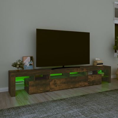 vidaXL füstös tölgy színű TV-szekrény LED-világítással 230x36,5x40 cm