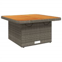 vidaXL szürke polyrattan és akácfa kerti asztal 80 x 80 x 71 cm