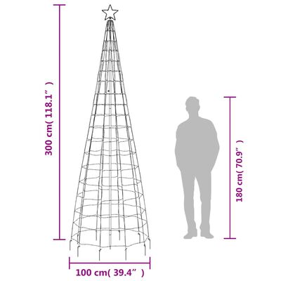 vidaXL színes karácsonyfa fénykúp tüskékkel 570 LED 300 cm