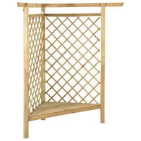 vidaXL impregnált fenyőfa sarokpergola paddal 166 x 81 x 174 cm