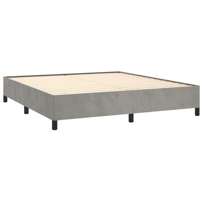 vidaXL világosszürke bársony rugós ágy matraccal 160x200 cm