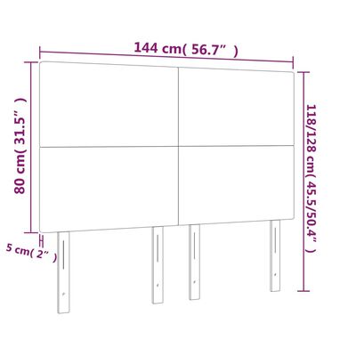 vidaXL 4 db sötétszürke szövet fejtámla 72 x 5 x 78/88 cm