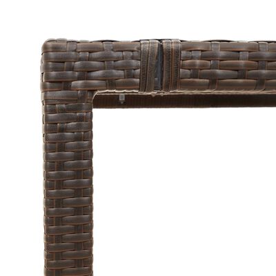 vidaXL barna polyrattan üveglapos kerti asztal 90 x 90 x 75 cm