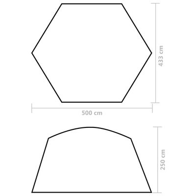 vidaXL terepszínű szövet medencesátor 500 x 433 x 250 cm