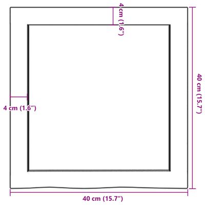 vidaXL világosbarna kezelt tömör fa fürdőszobai pult 40x40x(2-4) cm