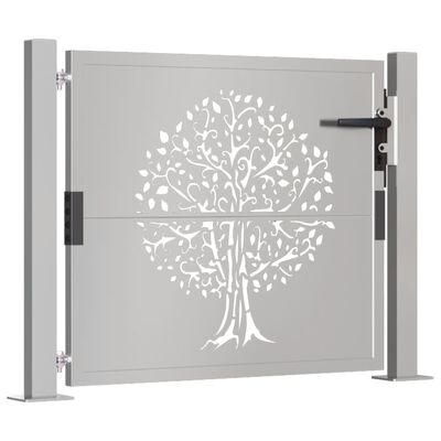 vidaXL rozsdaszínű famintás corten acél kerti kapu 105 x 105 cm