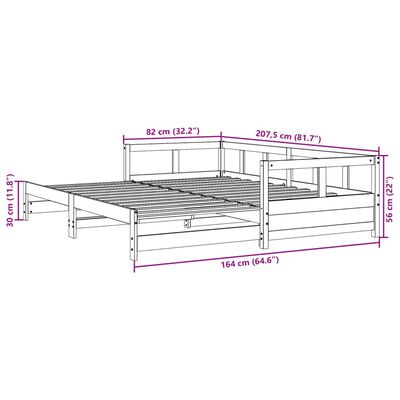 vidaXL tömör fenyőfa kanapéágy matrac nélkül 80 x 200 cm