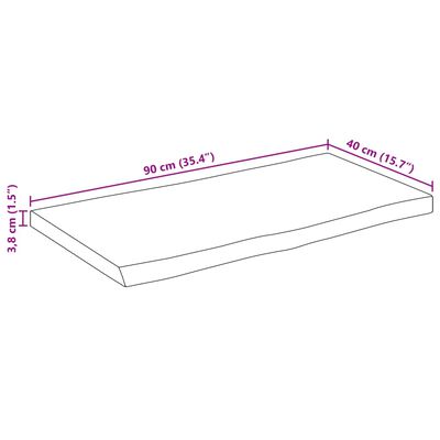 vidaXL tömör nyers mangófa természetes élű asztallap 90 x 40 x 3,8 cm