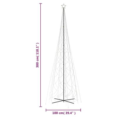 vidaXL kúp alakú karácsonyfa 3000 meleg fehér LED-del 230 x 800 cm