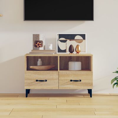 vidaXL sonoma-tölgyszínű szerelt fa TV-szekrény 80 x 36 x 50 cm