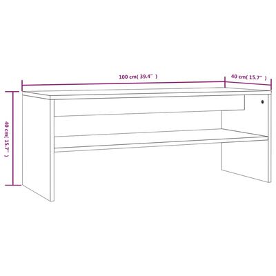 vidaXL füstös tölgy színű szerelt fa dohányzóasztal 100 x 40 x 40 cm