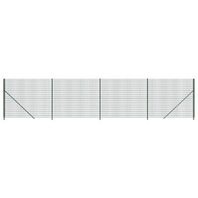vidaXL zöld dróthálós kerítés illesztőperemmel 1,4x10 m
