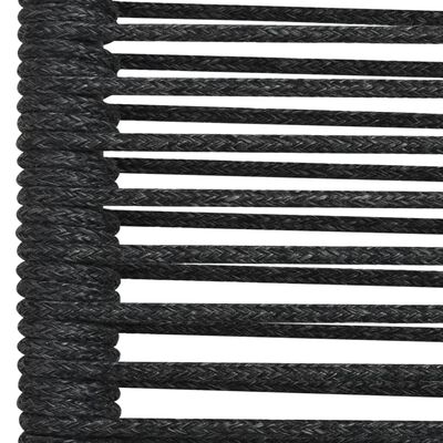 vidaXL 7 részes fekete kültéri pamut kötél és acél étkezőgarnitúra