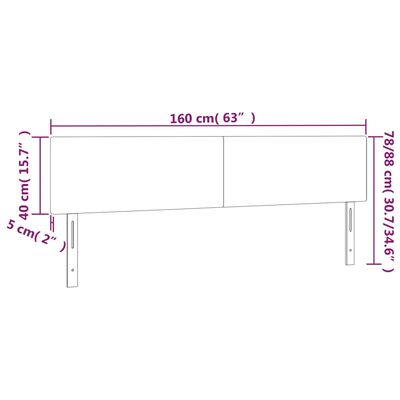 vidaXL cappuccino színű műbőr LED-es fejtámla 160 x 5 x 78/88 cm