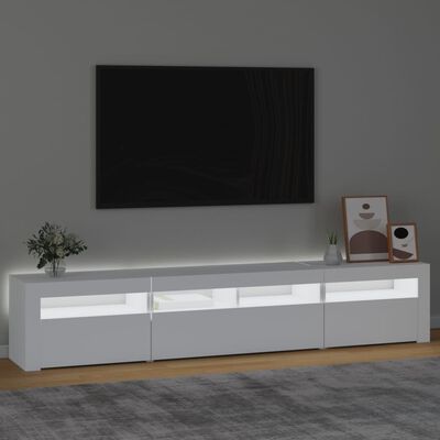 vidaXL fehér TV-szekrény LED-lámpákkal 210x35x40 cm