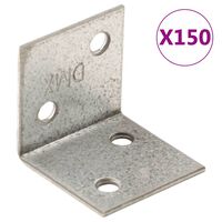 vidaXL 150 db horganyzott acél saroktartó 2 mm 30x25x30 mm