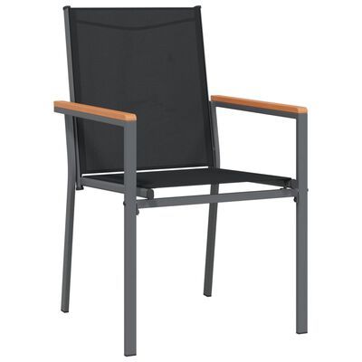 vidaXL 6 db fekete textilén és acél kerti szék 55x61,5x90 cm