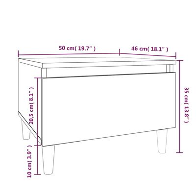 vidaXL 2 db fehér szerelt fa kisasztal 50 x 46 x 35 cm