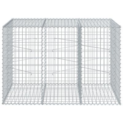 vidaXL horganyzott vas gabion kosár fedéllel 150 x 100 x 100 cm