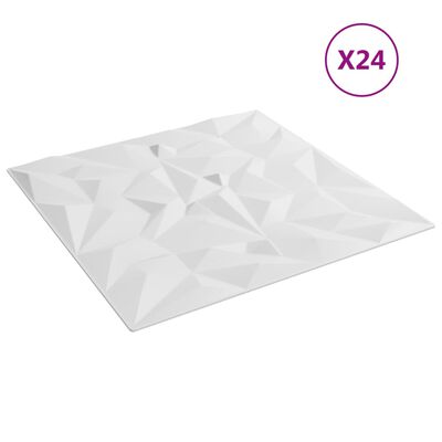 vidaXL 24 db fehér XPS ametisztmintás fali panel 50 x 50 cm 6 m²
