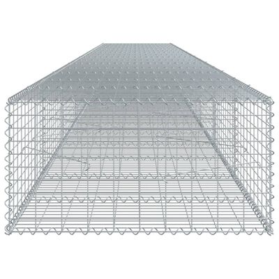 vidaXL horganyzott vas gabion kosár fedéllel 800 x 100 x 50 cm