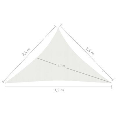 vidaXL fehér HDPE napvitorla 160 g/m² 2,5 x 2,5 x 3,5 m