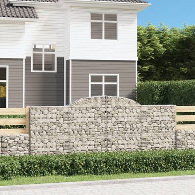 vidaXL 9 db íves horganyzott vas gabion kosár 300x30x120/140 cm