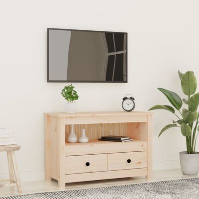 vidaXL tömör fenyőfa TV-szekrény 79 x 35 x 52 cm