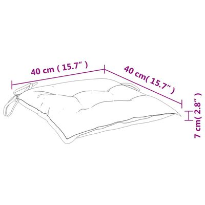 vidaXL 2 db fekete oxford szövet székpárna 40 x 40 x 7 cm