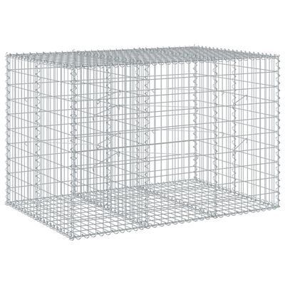 vidaXL horganyzott vas gabion kosár fedéllel 150 x 100 x 100 cm