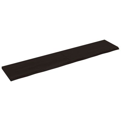 vidaXL sötétbarna kezelt tömör tölgyfa fali polc 200 x 40 x (2-4) cm