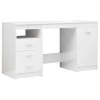 vidaXL magasfényű fehér szerelt fa íróasztal 140 x 50 x 76 cm