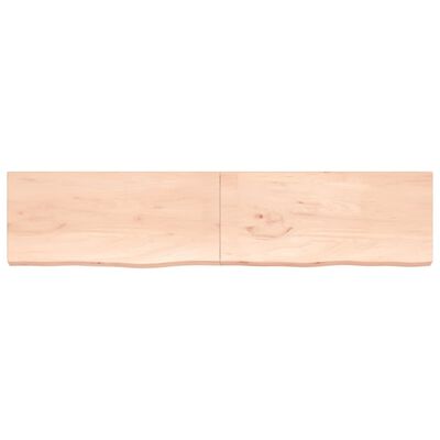 vidaXL kezeletlen tömör fa fürdőszobai pult 220x50x(2-6) cm