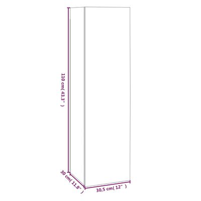 vidaXL 4 db füstös tölgyszínű szerelt fa TV-szekrény 30,5x30x110 cm