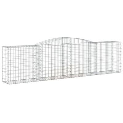 vidaXL 3 db íves horganyzott vas gabion kosár 400x50x100/120 cm