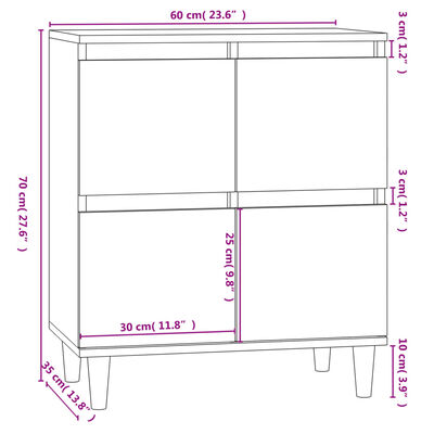 vidaXL füstös tölgy színű szerelt fa tálalószekrény 60 x 35 x 70 cm