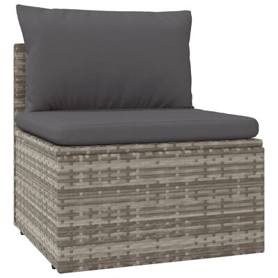 vidaXL 4 db szürke polyrattan kerti középső kanapé 57 x 57 x 56 cm