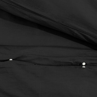 vidaXL fekete pamut ágyneműhuzat-garnitúra 260 x 240 cm