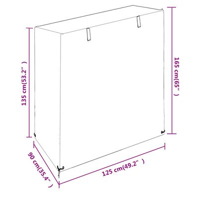 vidaXL polietilén hintapad huzat 8 fűzőlyukkal 125 x 90 x 135/165 cm