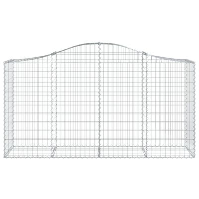 vidaXL 3 db íves horganyzott vas gabion kosár 200 x 50 x 100/120 cm